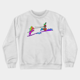 Bad Medieval Art Acid Daydream Snail Jousting WTF Crewneck Sweatshirt